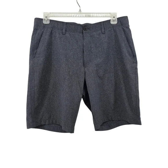 Under Armour HeatGear Mens Gray Heather Golf Shorts Size 38 Loose Fit Flat Front