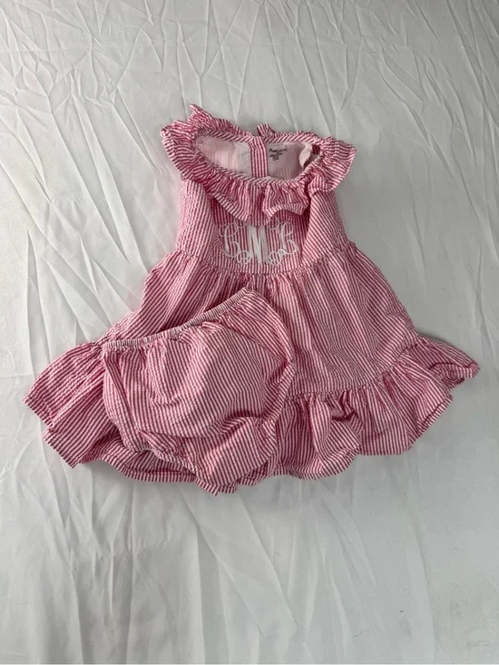 Baby Ralph Lauren Pink And White Monogram 2 Pc (LmL)