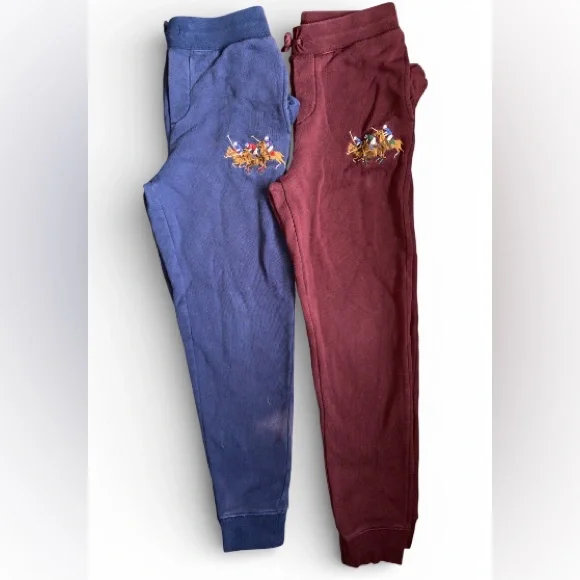 ⭐️ 3/$15 *Bleached* Ralph Lauren • Blue and Maroon • Joggers • Medium