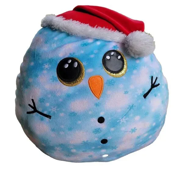 Ty Squishy Beanies FLECK, Large 15 Inch, Snowman‎ with snowflakes