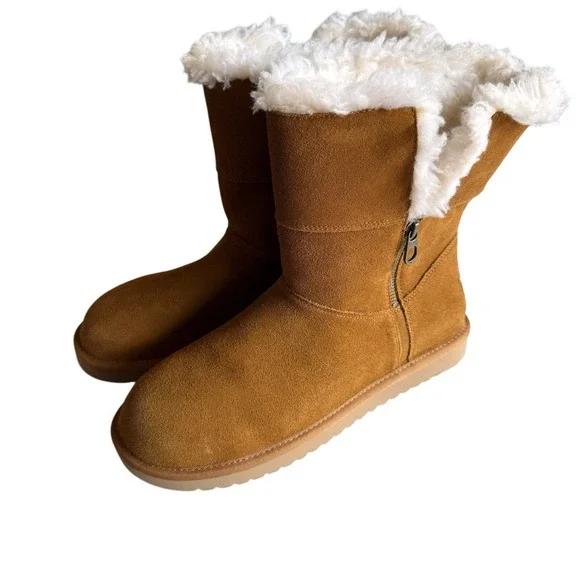 Koolaburra by UGG Women's Aribel‎ Size 11 Short Chestnut Winter Boots 1115156