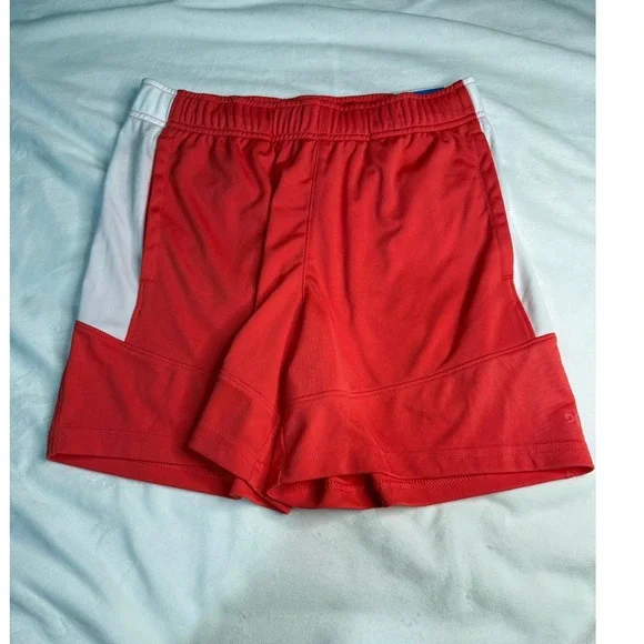 DSG Kids Boys Red White Knit Performance Shorts Size L Athletic Sport