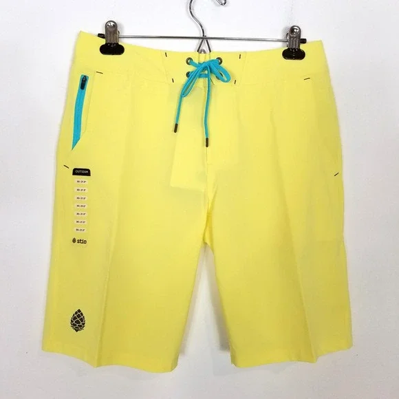 Stio CFS Boardshorts Swim Trunks Men Sz 30 Yellow UPF 50+ Summer Beach‎