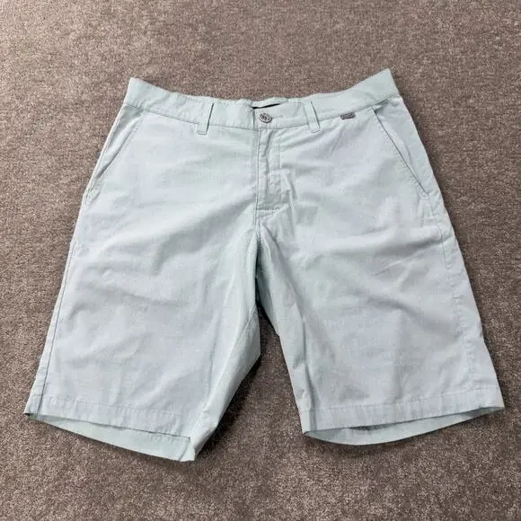 TravisMathew Mens 32 Performance Golf Shorts Light Blue Stretch Casual Comfort
