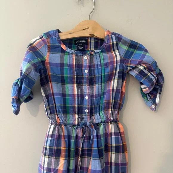 $23 ADD ON Ralph Lauren! Plaid tie-waist shirt dress 2T Zara‎