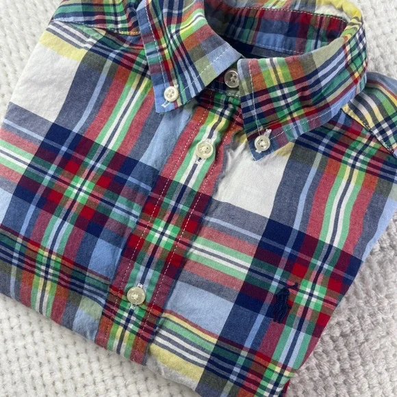Ralph Lauren Kids Plaid Button Down Shirt Long‎ Sleeve Size 3T