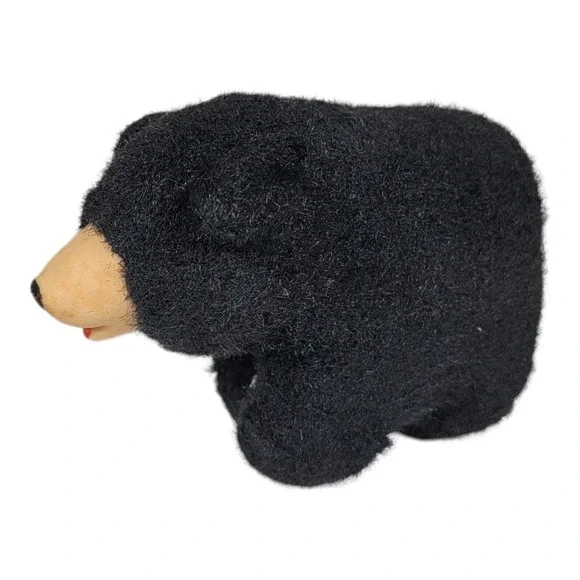 Vintage BLACK BEAR‎ Rubber Nose Plush Cork Filled