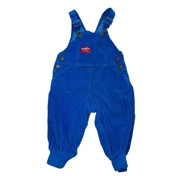 Vintage OshKosh Vestbak Corduroy Overalls Unisex Baby Size 18M USA Made‎ Crane