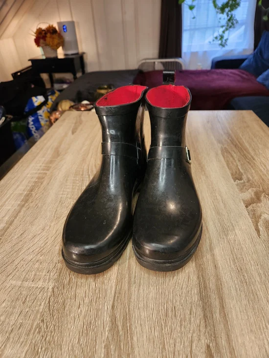 Capelli New York black moto rain rubber boots