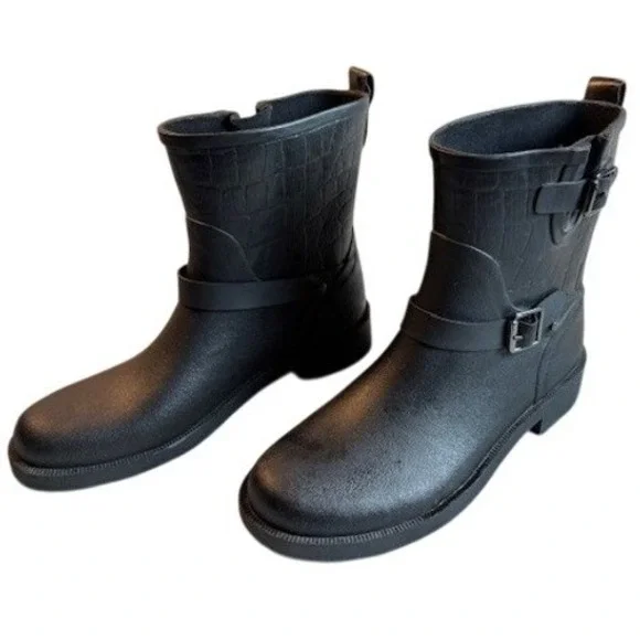 Shoe Dazzle Rain Boots Women's‎ Size 8 Black