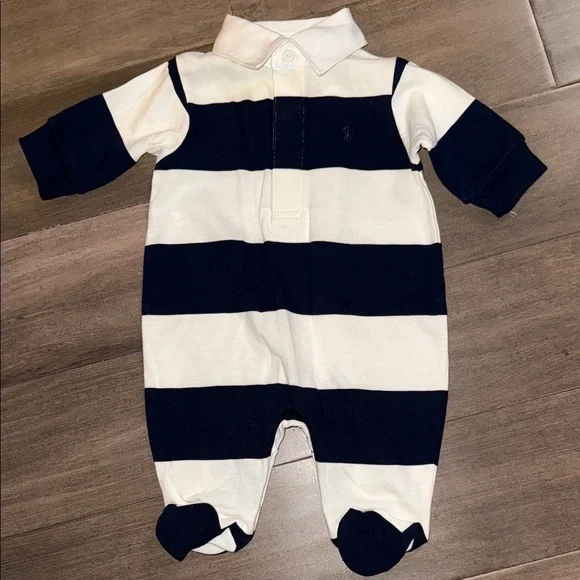 Ralph Lauren Baby Striped Yacht Club Onsie SZ 3 months