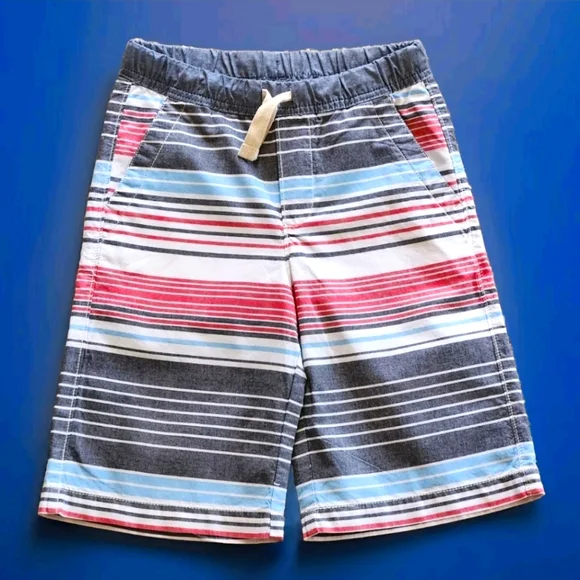 Nautica Boys Striped Shorts Size 10 Colors red white dark and light blue
