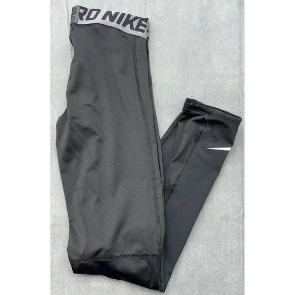 Nike Pro Combat Dri Fit Black Bottoms Boys XL Compression Workout BV3516 010
