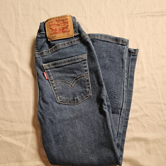 Levi's 512 Jeans Boys Size 5 Regular Blue Denim‎ Adjustable Waist