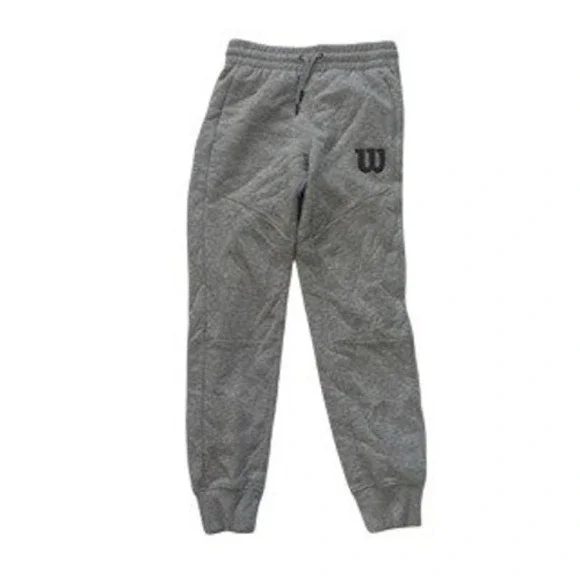 Wilson Boys Jogger Sweatpants Gray Fleece Lined Logo Pants Size Large L