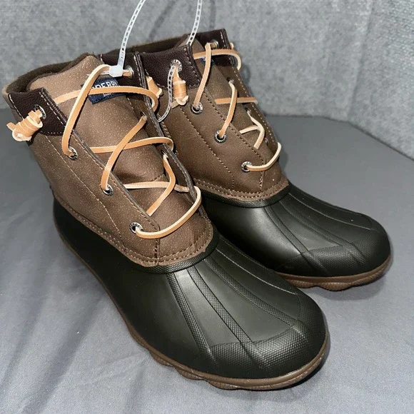 Sperry Women's Top-Sider Saltwater Nylon Brown Duck Boots STS80524 Size 7.5