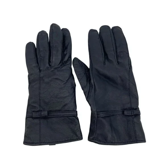 Genuine Leather Gloves Women’s Size 8.5 Black