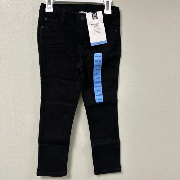 Members Mark Kids Black Skinny Jeans Stretch Denim Adjustable Waist Size 6 6X