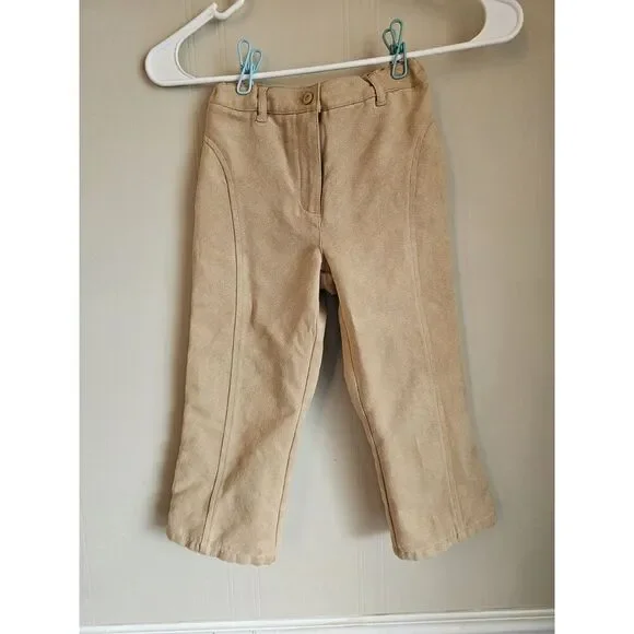 Janie and Jack The Sueded Pant Velour Size 4t‎ Tan Stretch Pull On