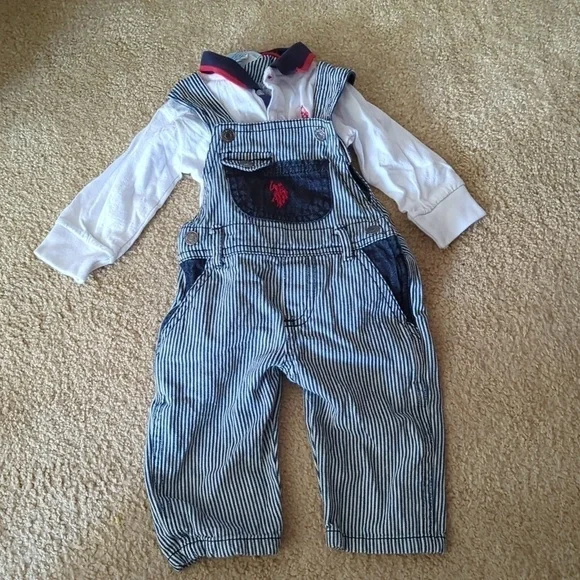 U.S Polo Assn. Overalls with Long Sleeve One Piece Size 6/9 Month