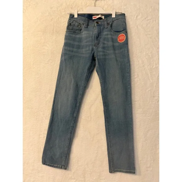 Levis 510 Skinny Jeans Boys 16 Reg 28x28 Blue Super Stretch Denim New