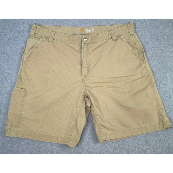 Carhartt Shorts Men's 42 Beige Canvas Work Cargo Carpenter Utility‎ Relaxed Fit