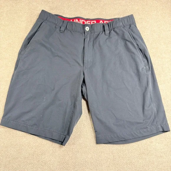 Under Armour Mens Golf Shorts Gray Size 38 Performance Flat Front Athletic