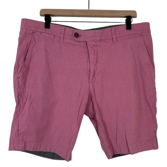 Ted Baker London Mens Pink Textured Chino Shorts Size 38R Actual 37