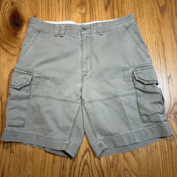 Polo Ralph Lauren Cargo Shorts Mens 38 Grey Classic Chino Flat Front