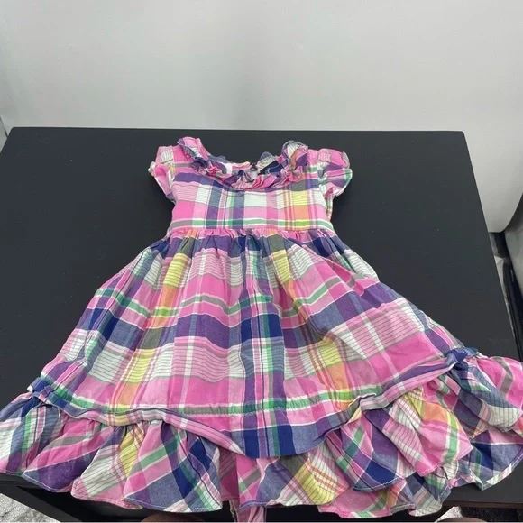 Baby‎ Girls Ralph Lauren Madres Plaid Ruffle Dress. 12 months