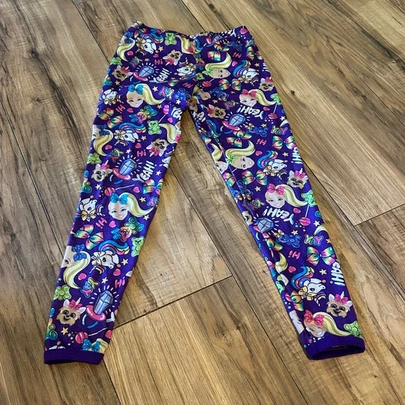 JoJo Siwa Girl's Purple Graphic Print Leggings Kids Size S‎