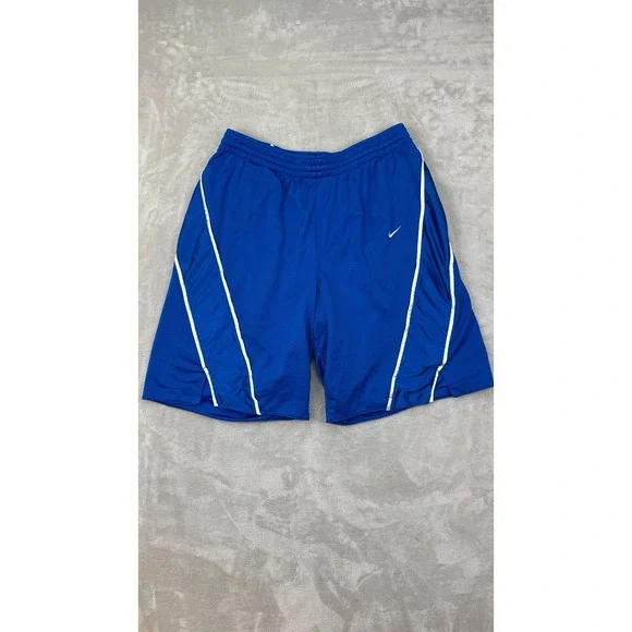 Vintage Nike Basketball Shorts Mens Large Dazzle Shiny Blue Mesh Sportswear