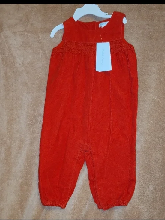 Ralph Lauren Red Corduroy Romper