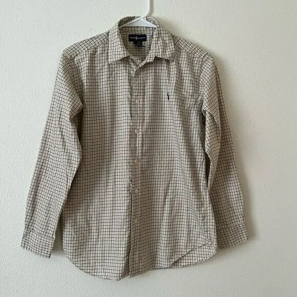 Ralph Lauren Boy’s Plaid Botton Down Shirt sz 14-16 Y