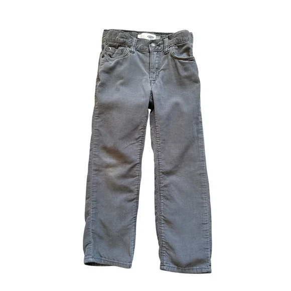 Old Navy Kids Gray Skinny Corduroy Pants Size 5T Adjustable Waist Rockstar‎