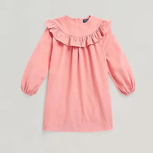 NWT Ralph Lauren Ruffled Cotton Corduroy Dress