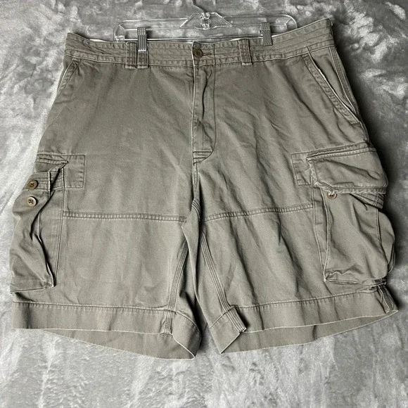 Polo Ralph Lauren Classic Chino Cargo Shorts Men Size 40 Olive Green Khaki