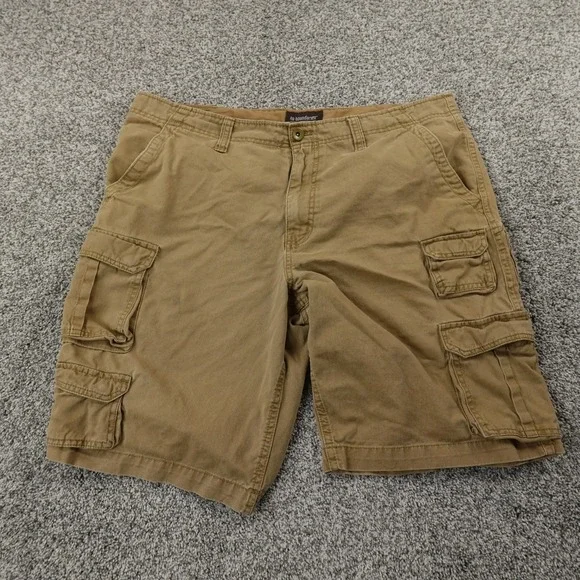 VTG No Boundaries Shorts Mens 40 Brown Cargo‎ Hiking Baggy Skate Grunge NOBO Y2K