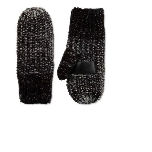 ISOTONER - Women's Signature Acrylic Knit Lurex‎ Mittens, Black, One Size, NWOT