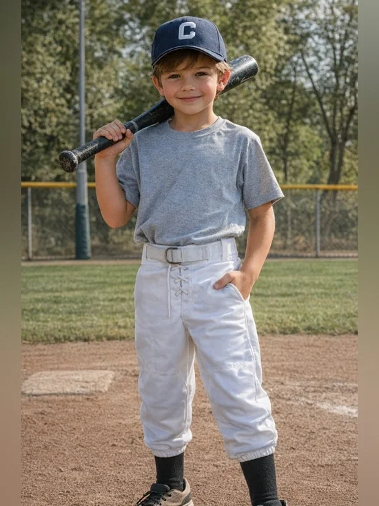 Adams USA Youth XL Baseball Pants White Knicker Belted. GUC