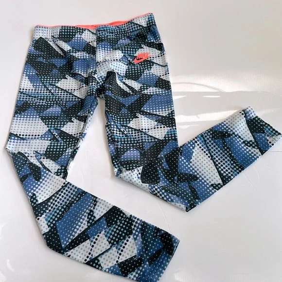 Nike‎ Big Kids(Girl) blue print leggings