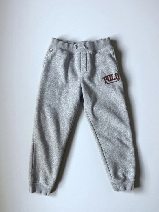 Ralph Lauren Polo | Cotton Grey Logo Fleece Joggers | Size 7