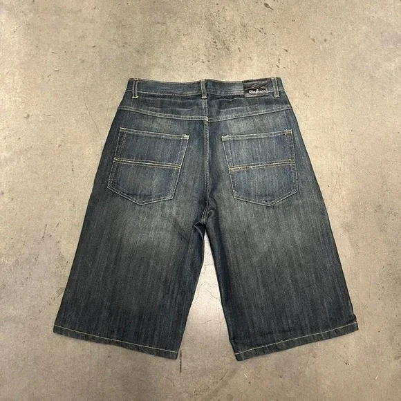Y2K‎ blue 7 baggy hiphop jorts