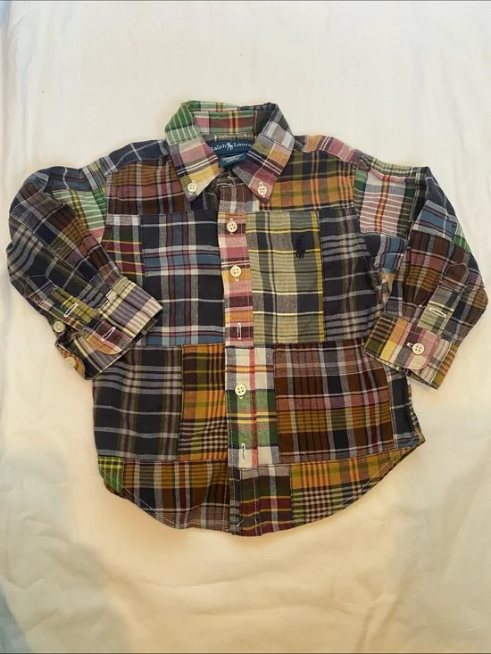 Ralph Lauren Kids Multicolor Patchwork Plaid Button-Down Shirt
