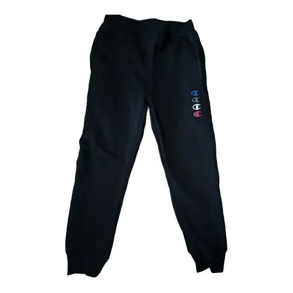 Champion | Boys Black Champion Pull On Sweatpants Joggers Pockets | 7