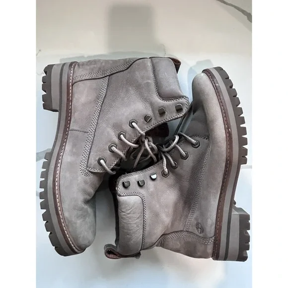TIMBERLAND Courmayeur Valley 6 Inch Taupe Nubuck Waterproof Boots sz 11 Womens