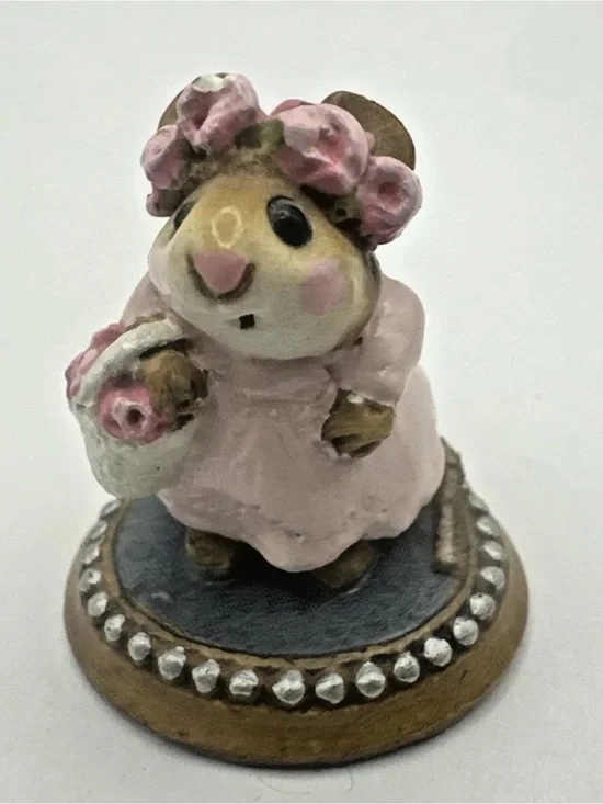 Wee Forest Folk C-6 Flower Girl 1988 Pink Dress Flowers WFF Annette Peterson