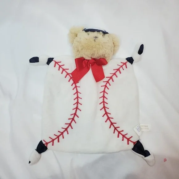 Bearington Baby Baseball Teddy‎ Bear Wee Lil Slugger Lovey Plush Blanket Toy