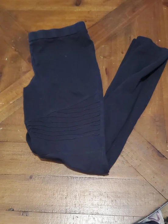 art class Black Ribbed Knee Panel Leggings