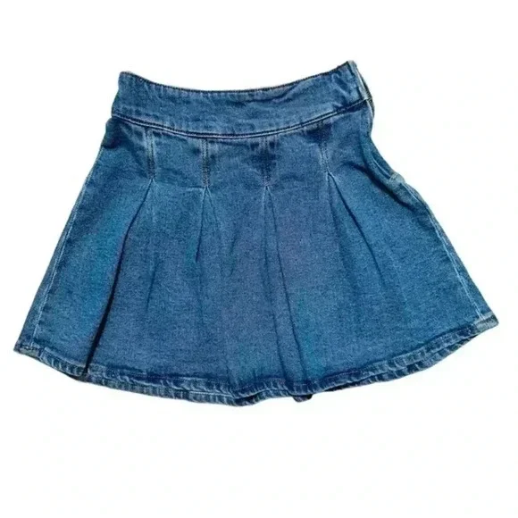 GB Little Girls 6X Denim Side Zip Tennis Skirt